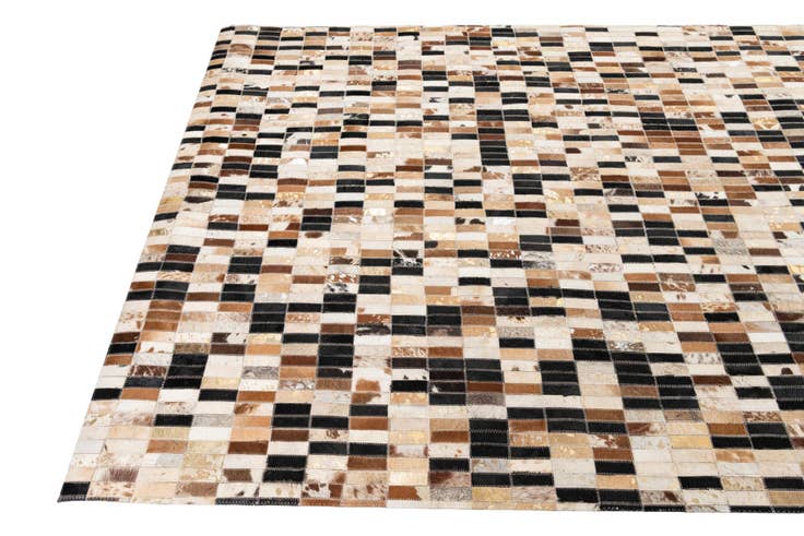 Detail image of 5' x 7' 10 Cowhide Leather Rug