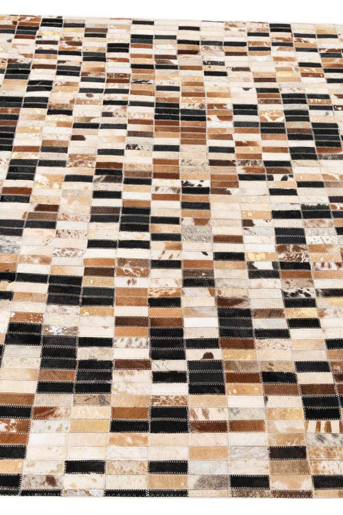 5' x 7' 10 Cowhide Leather Rug