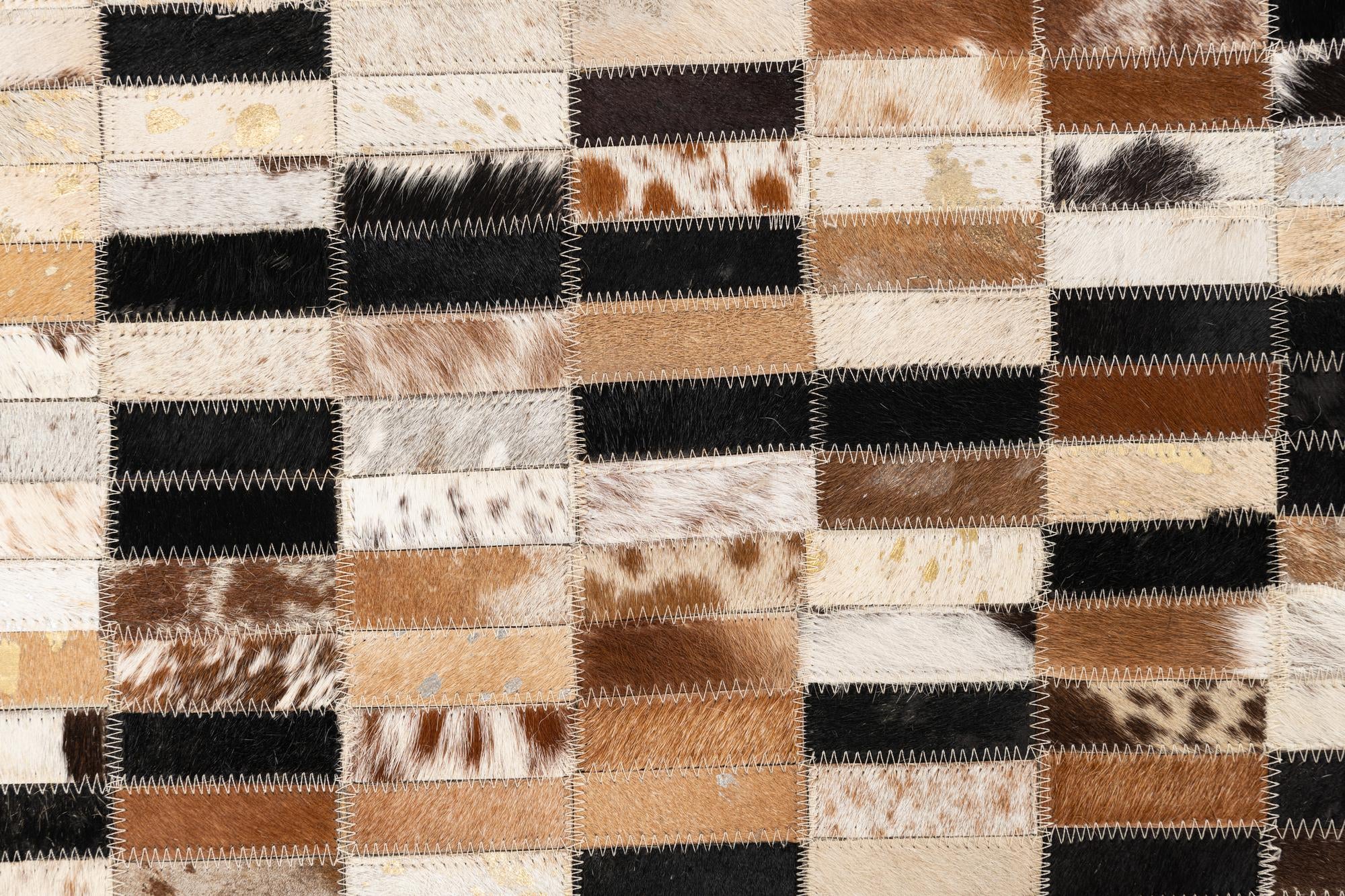 5' x 7' 10 Cowhide Leather Rug