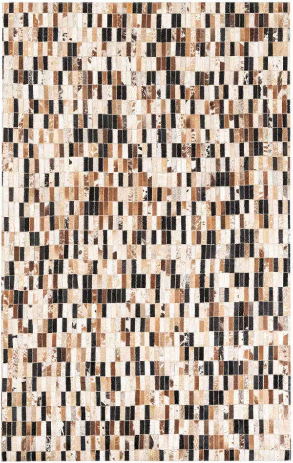 Detail image of 5' x 7' 10 Cowhide Leather Rug