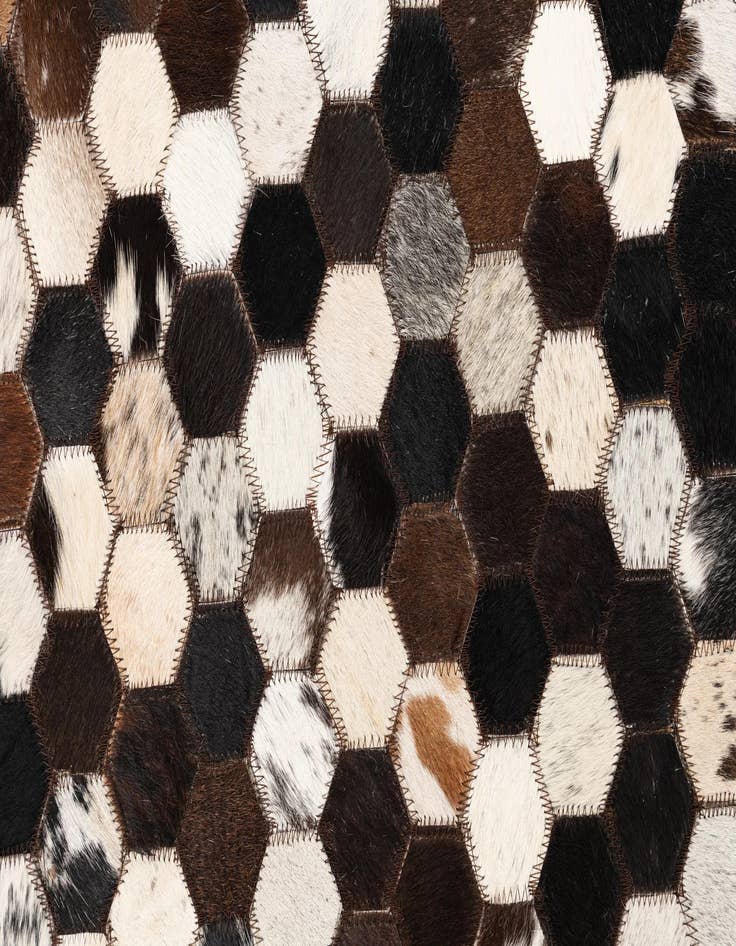Detail image of 5' 1 x 7' 10 Cowhide Leather Rug