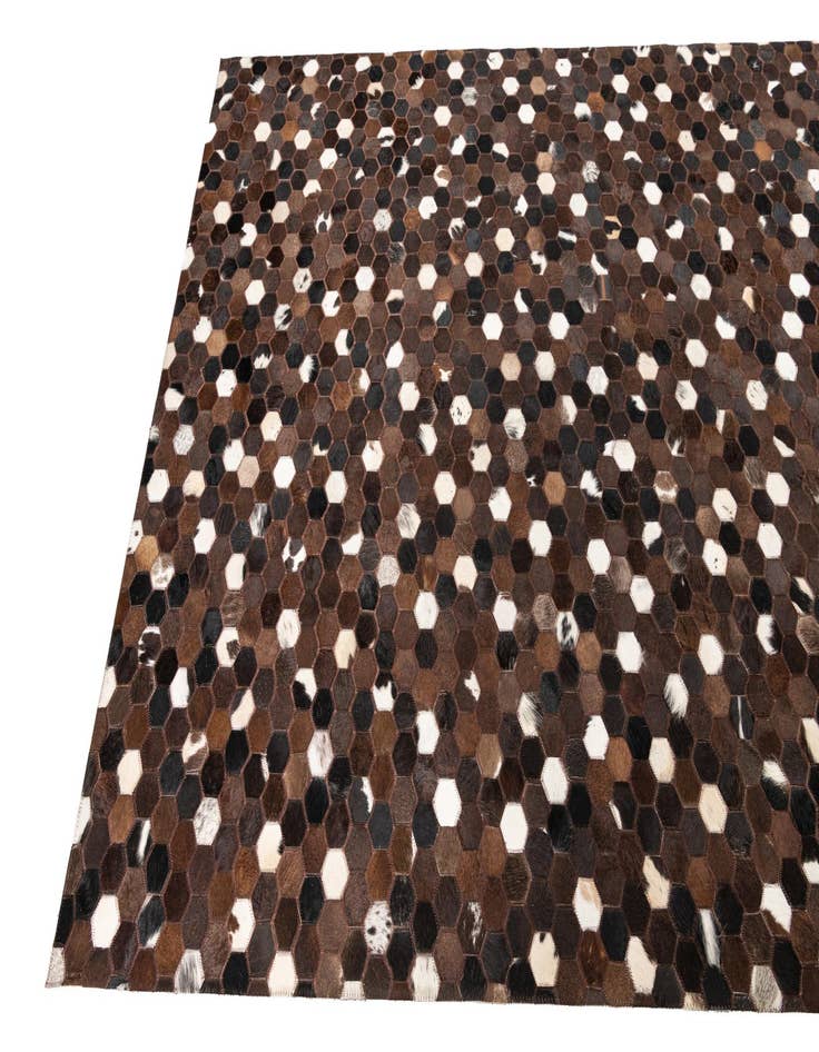 Detail image of 5' 2 x 8' 1 Cowhide Leather Rug