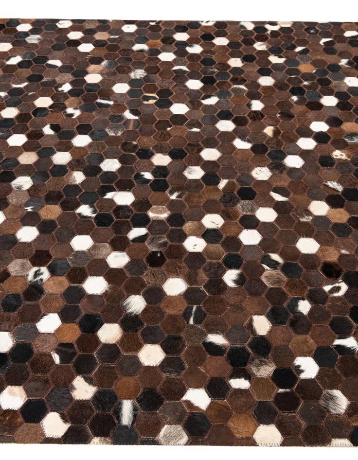 Detail image of 5' 2 x 8' 1 Cowhide Leather Rug