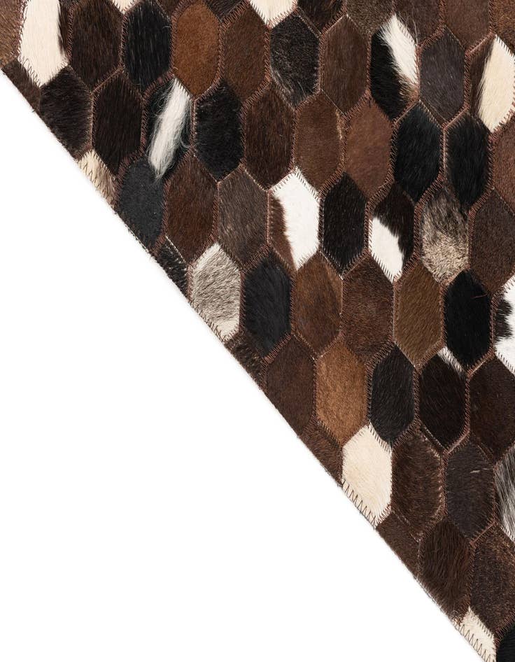 Detail image of 5' 2 x 8' 1 Cowhide Leather Rug