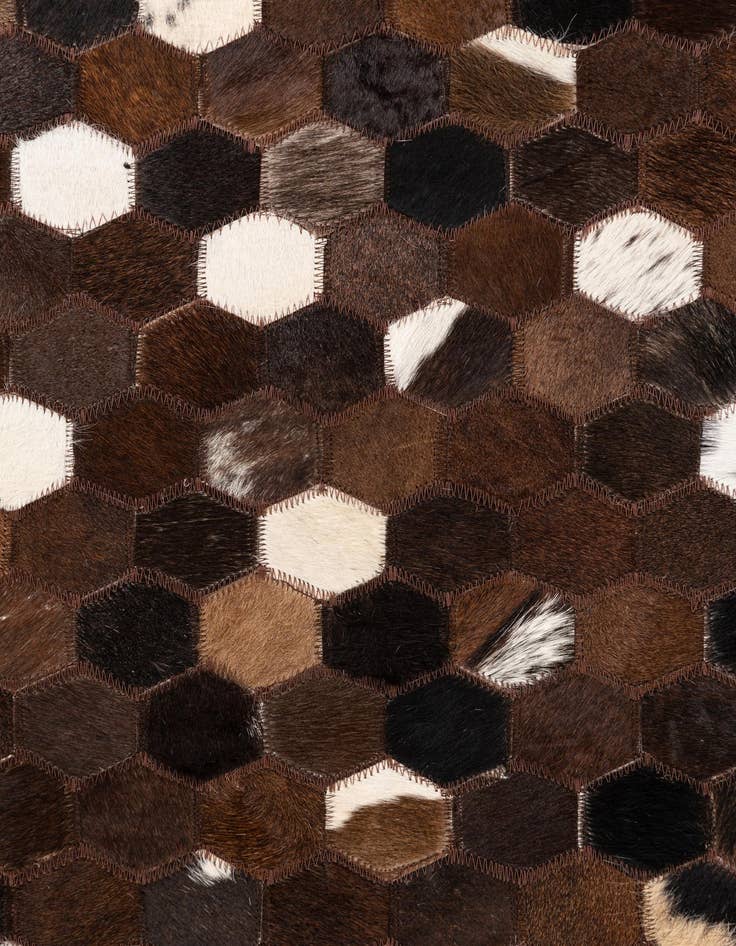 Detail image of 5' 2 x 8' 1 Cowhide Leather Rug