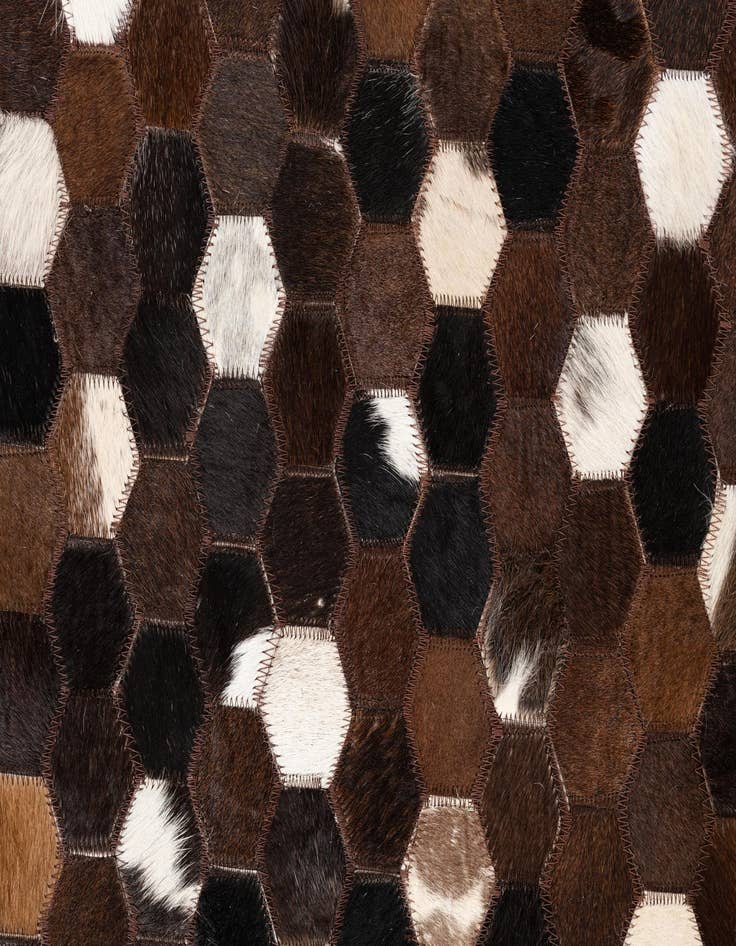 Detail image of 5' 2 x 8' 1 Cowhide Leather Rug