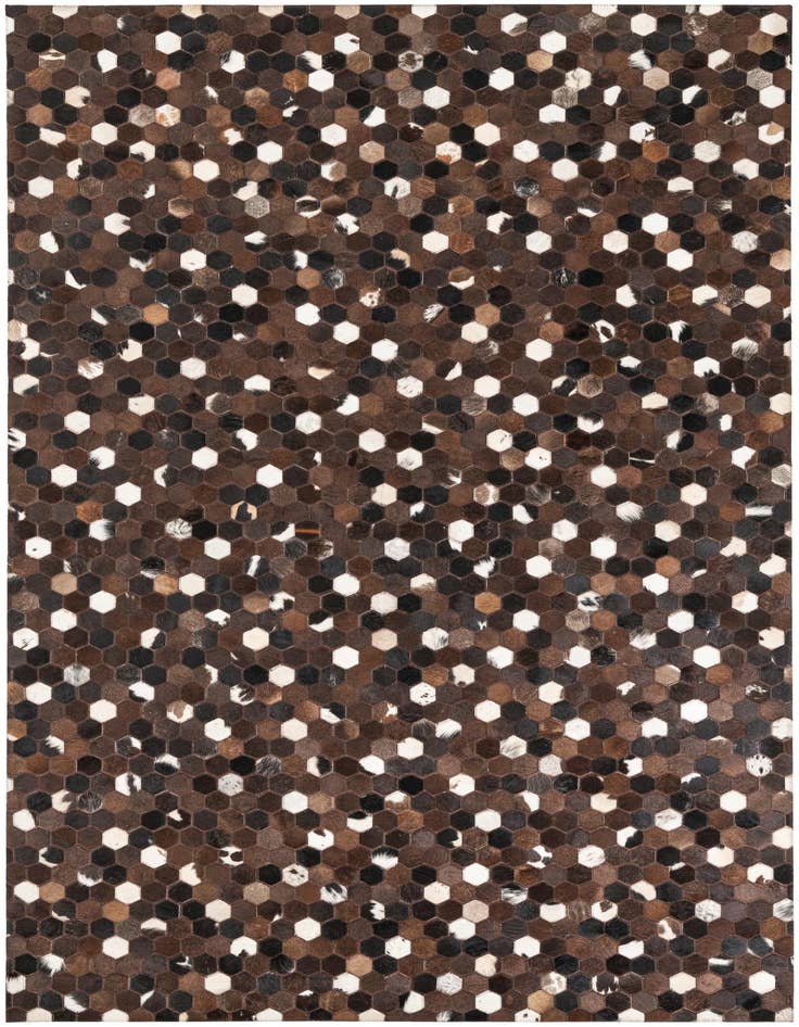 Detail image of 5' 2 x 8' 1 Cowhide Leather Rug