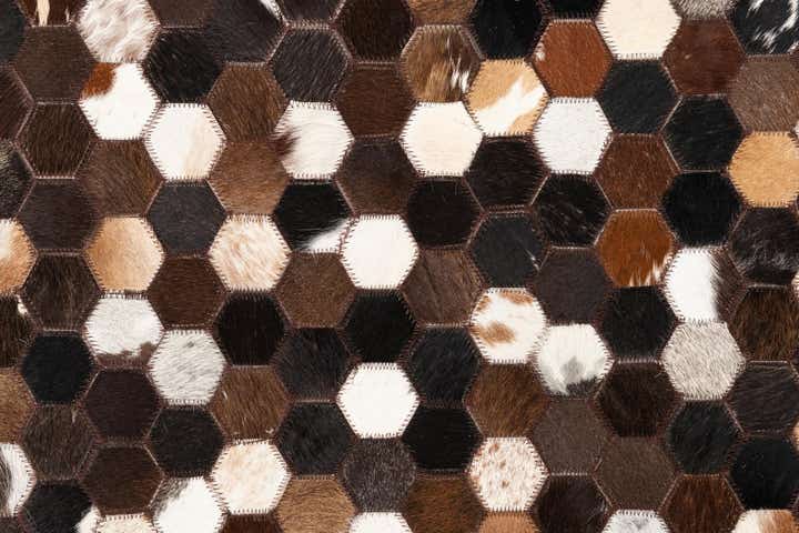 5' x 8' 1 Cowhide Leather Rug