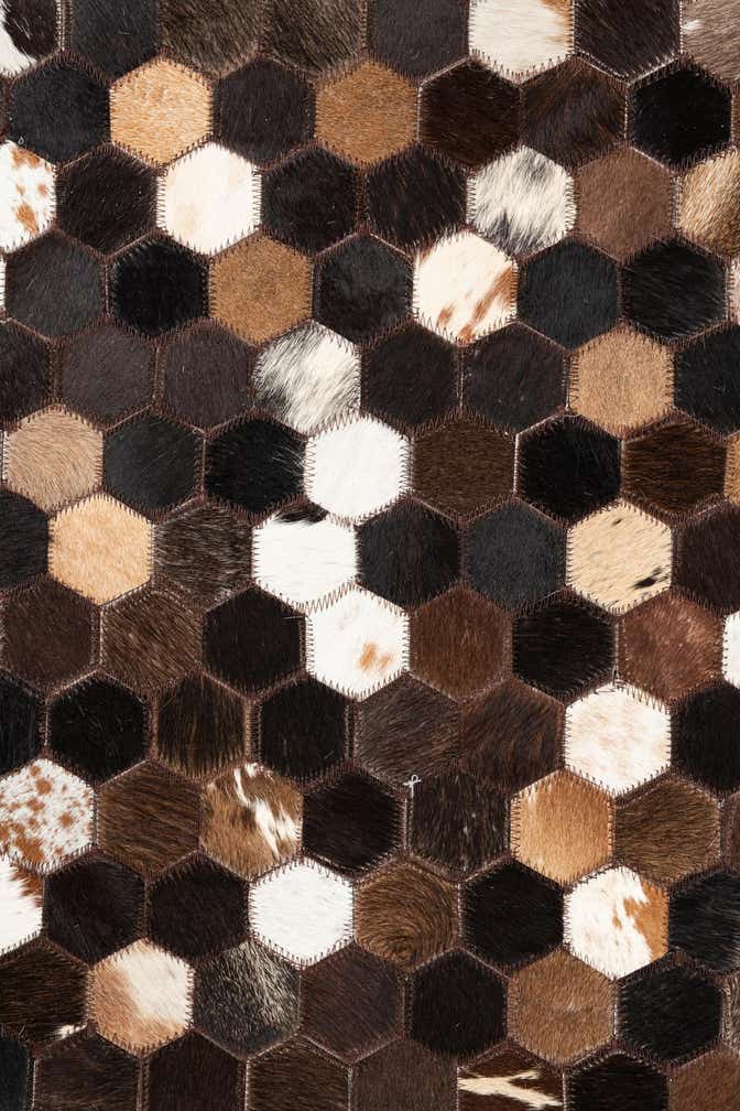 5' x 8' 1 Cowhide Leather Rug