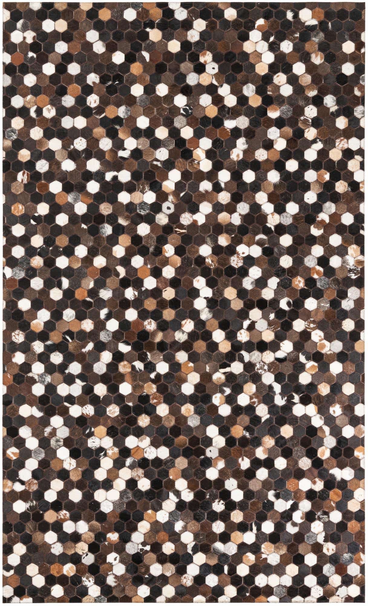 5' x 8' 1 Cowhide Leather Rug