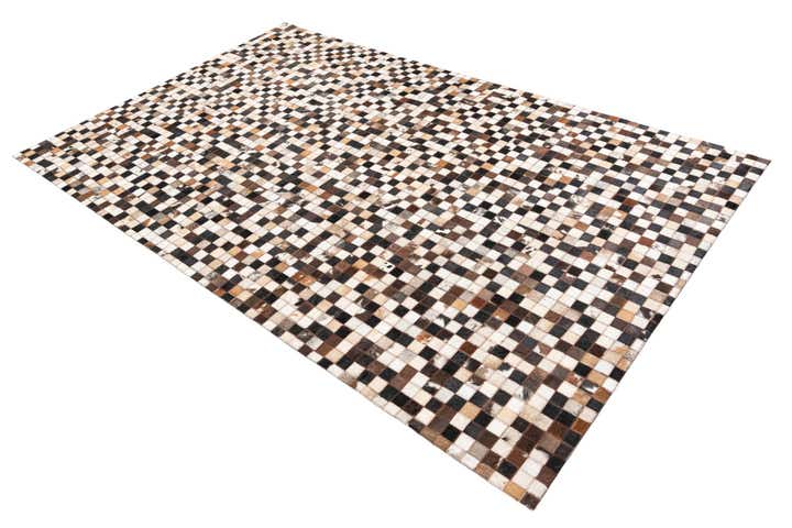 5' 1 x 8' Cowhide Leather Rug