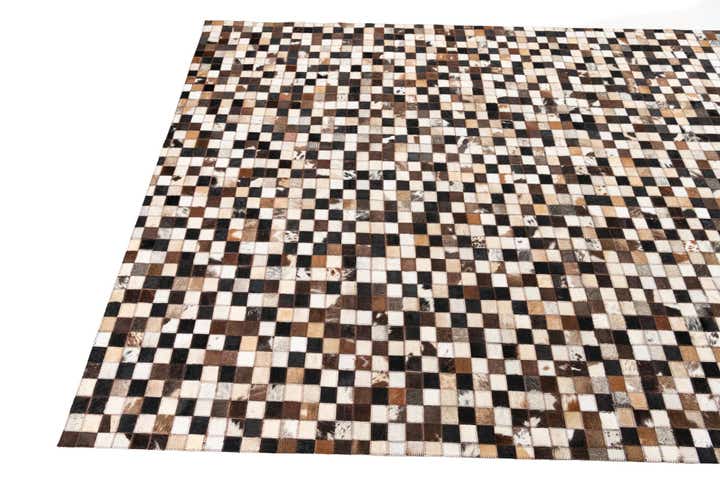5' 1 x 8' Cowhide Leather Rug