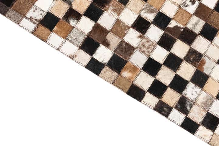 5' 1 x 8' Cowhide Leather Rug