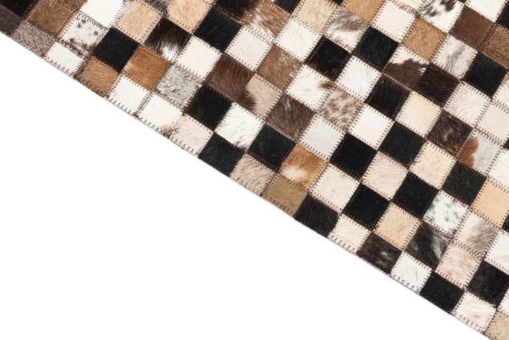Detail image of 5' 1 x 8' Cowhide Leather Rug