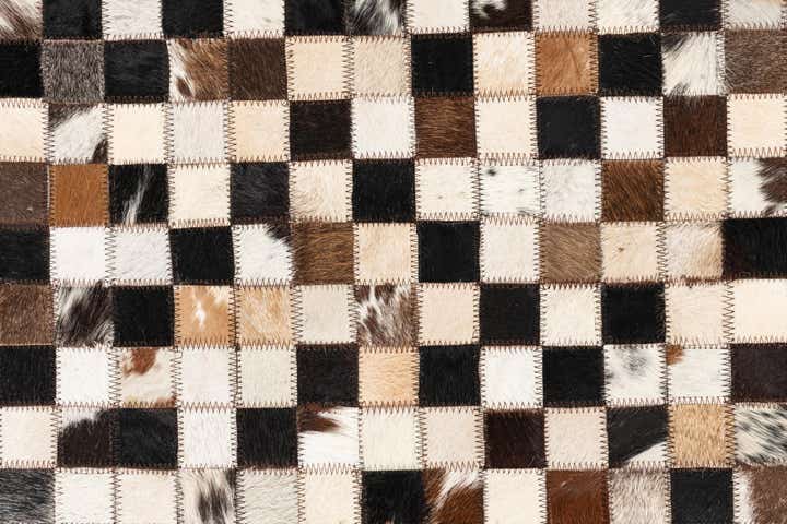 5' 1 x 8' Cowhide Leather Rug