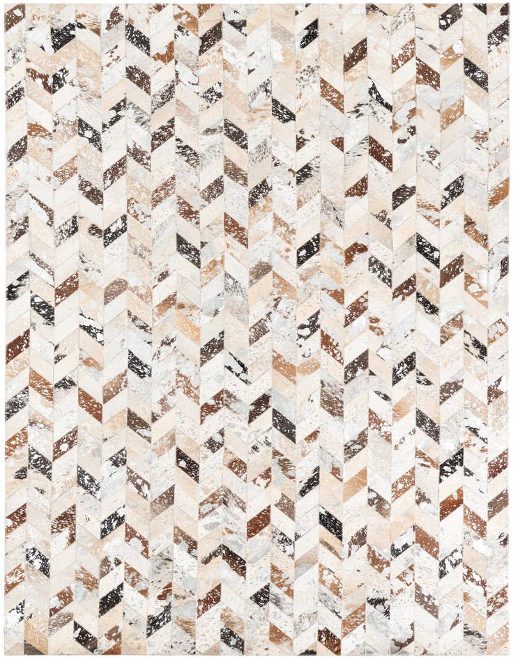 Detail image of 4' 10 x 8' Cowhide Leather Rug
