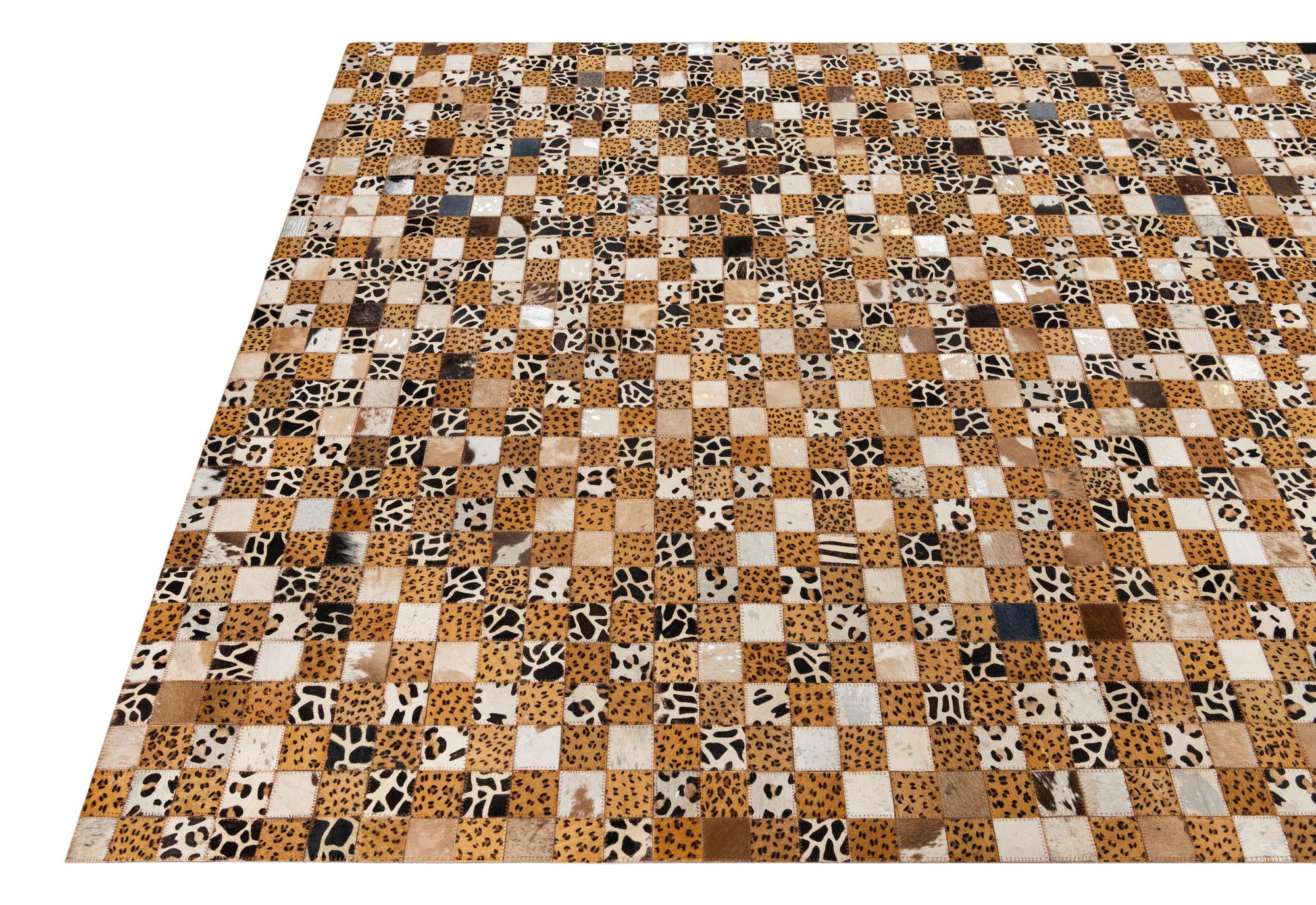 5' x 8' Cowhide Leather Rug