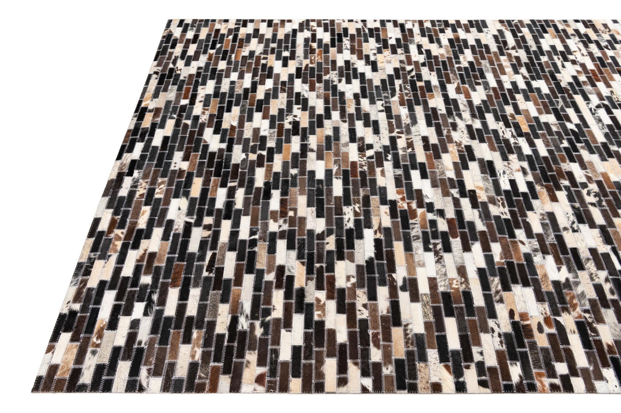 5' x 7' 10 Cowhide Leather Rug