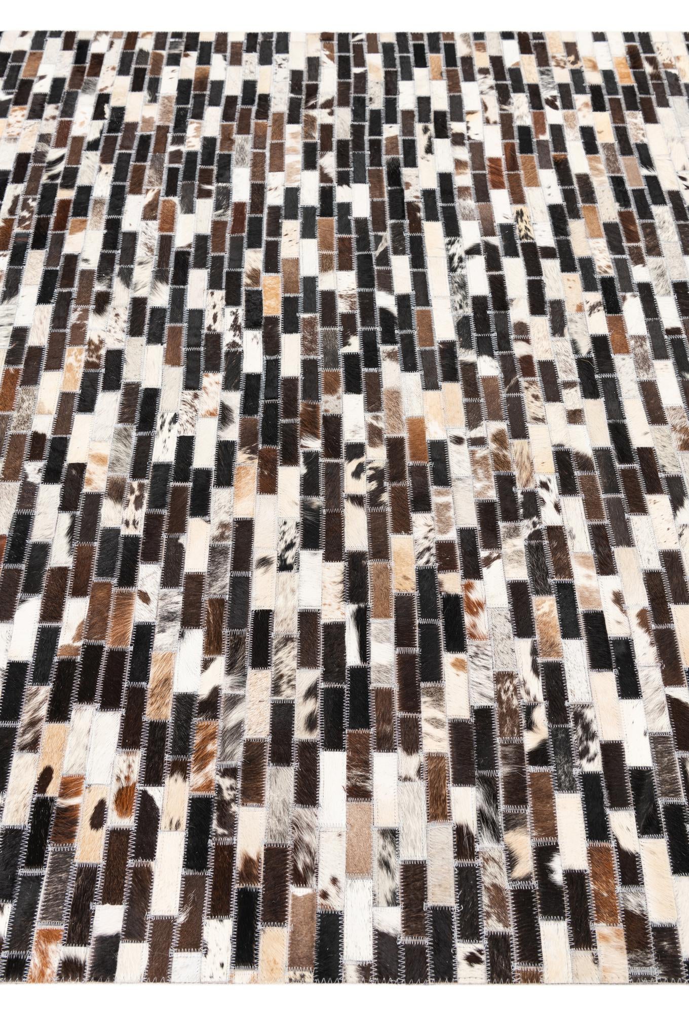 5' x 7' 10 Cowhide Leather Rug
