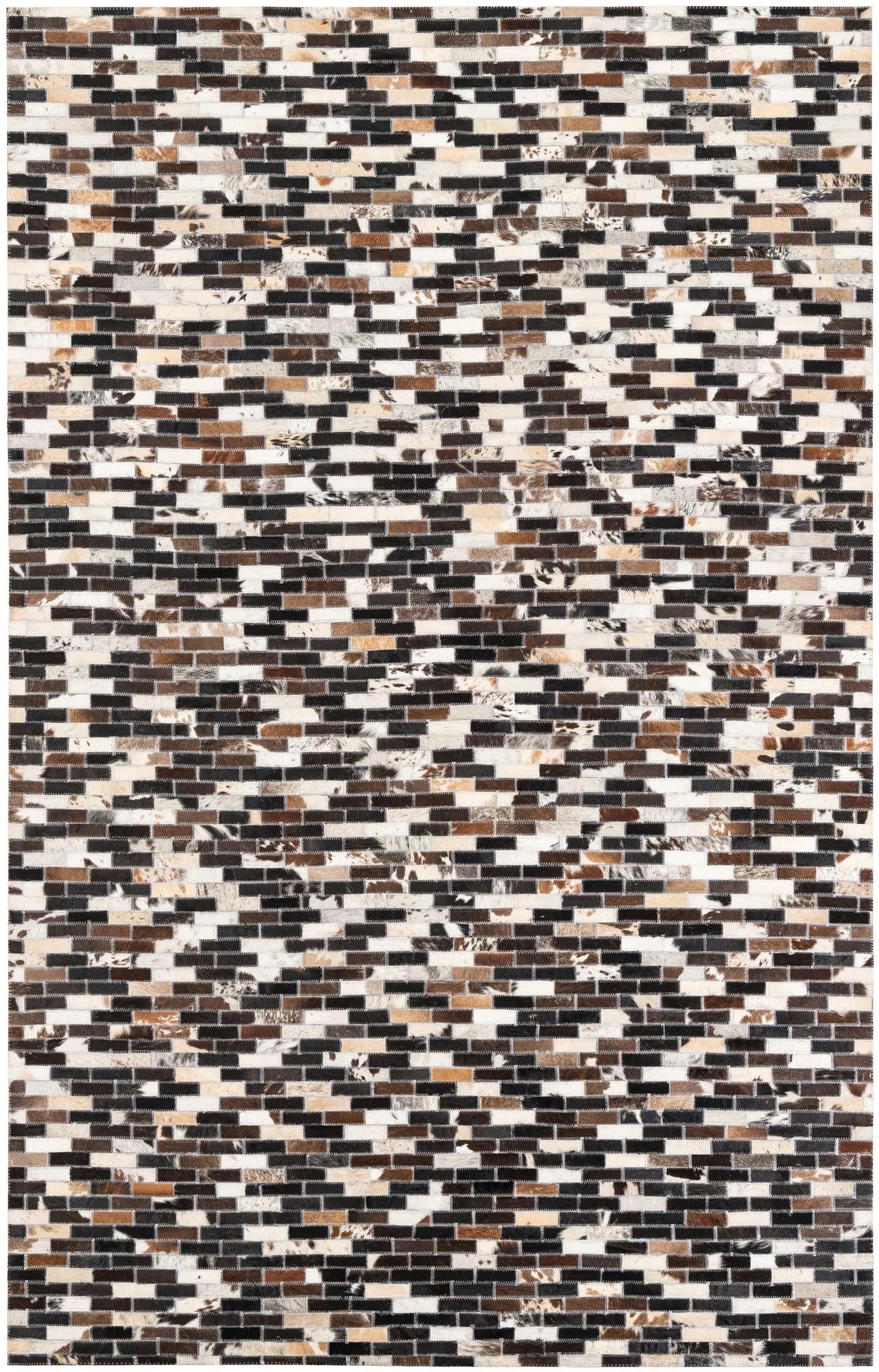 5' x 7' 10 Cowhide Leather Rug