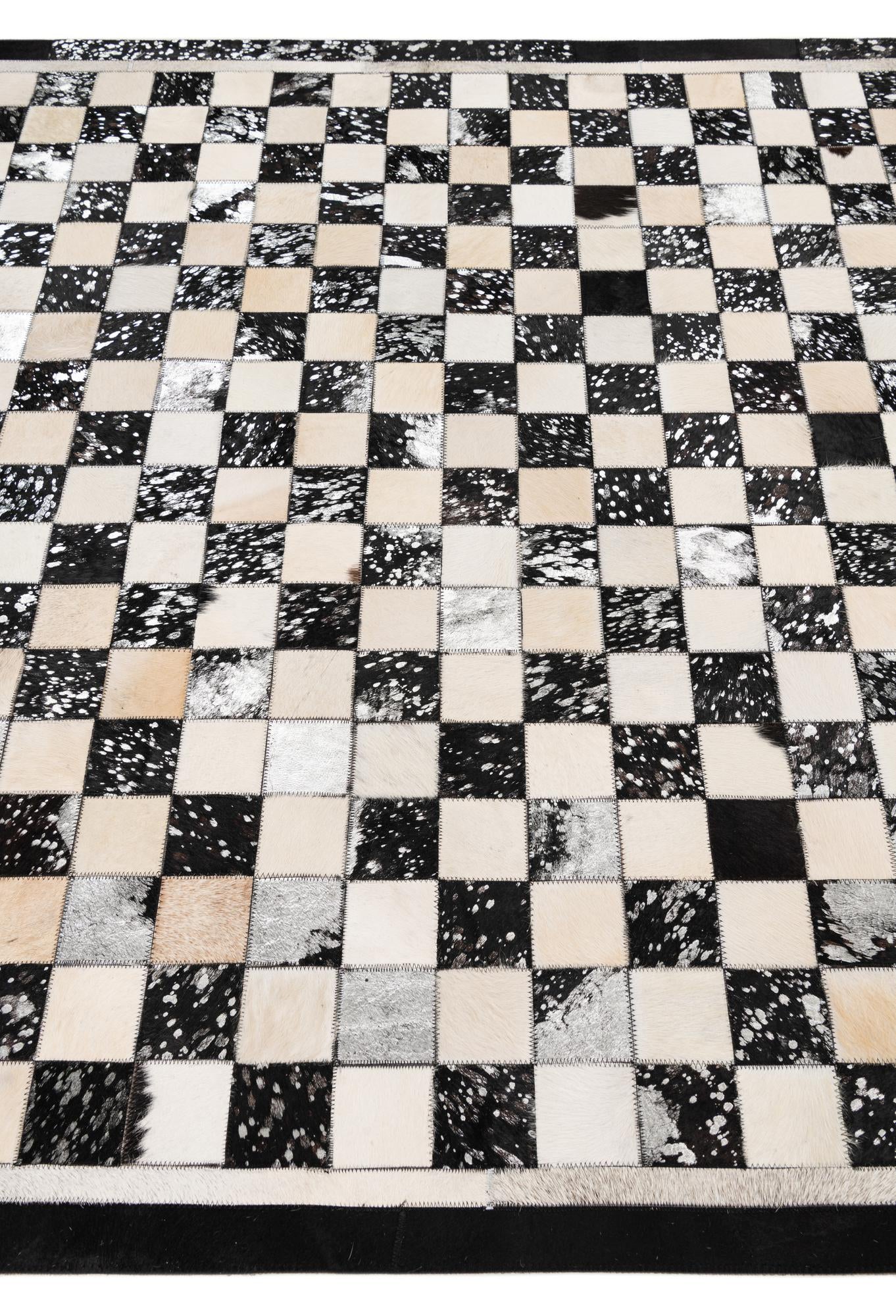 5' x 8' Cowhide Leather Rug