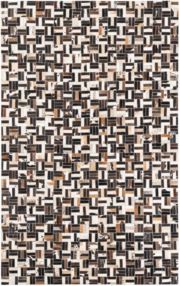 Detail image of 5' x 7' 10 Cowhide Leather Rug