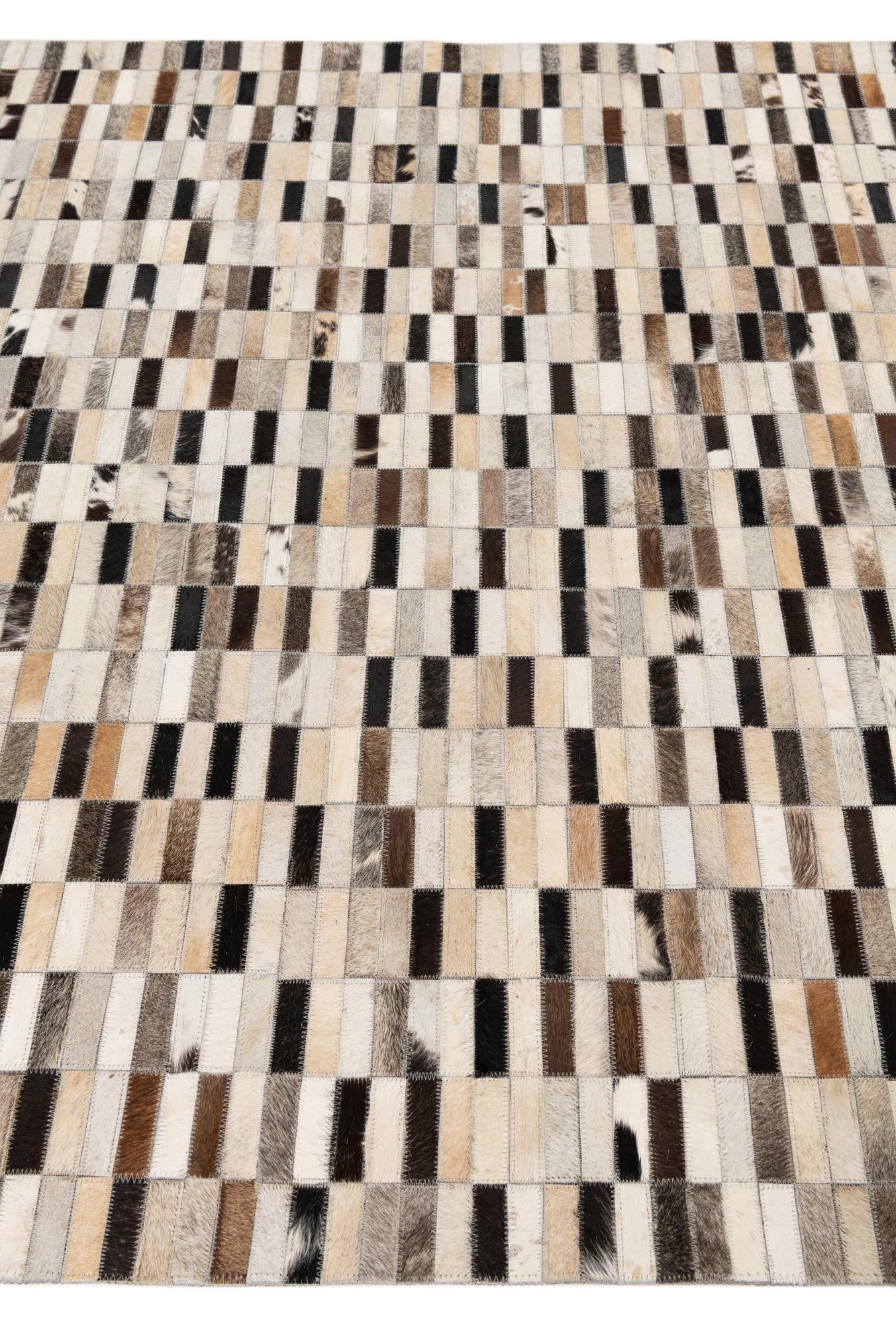 5' x 7' 9 Cowhide Leather Rug