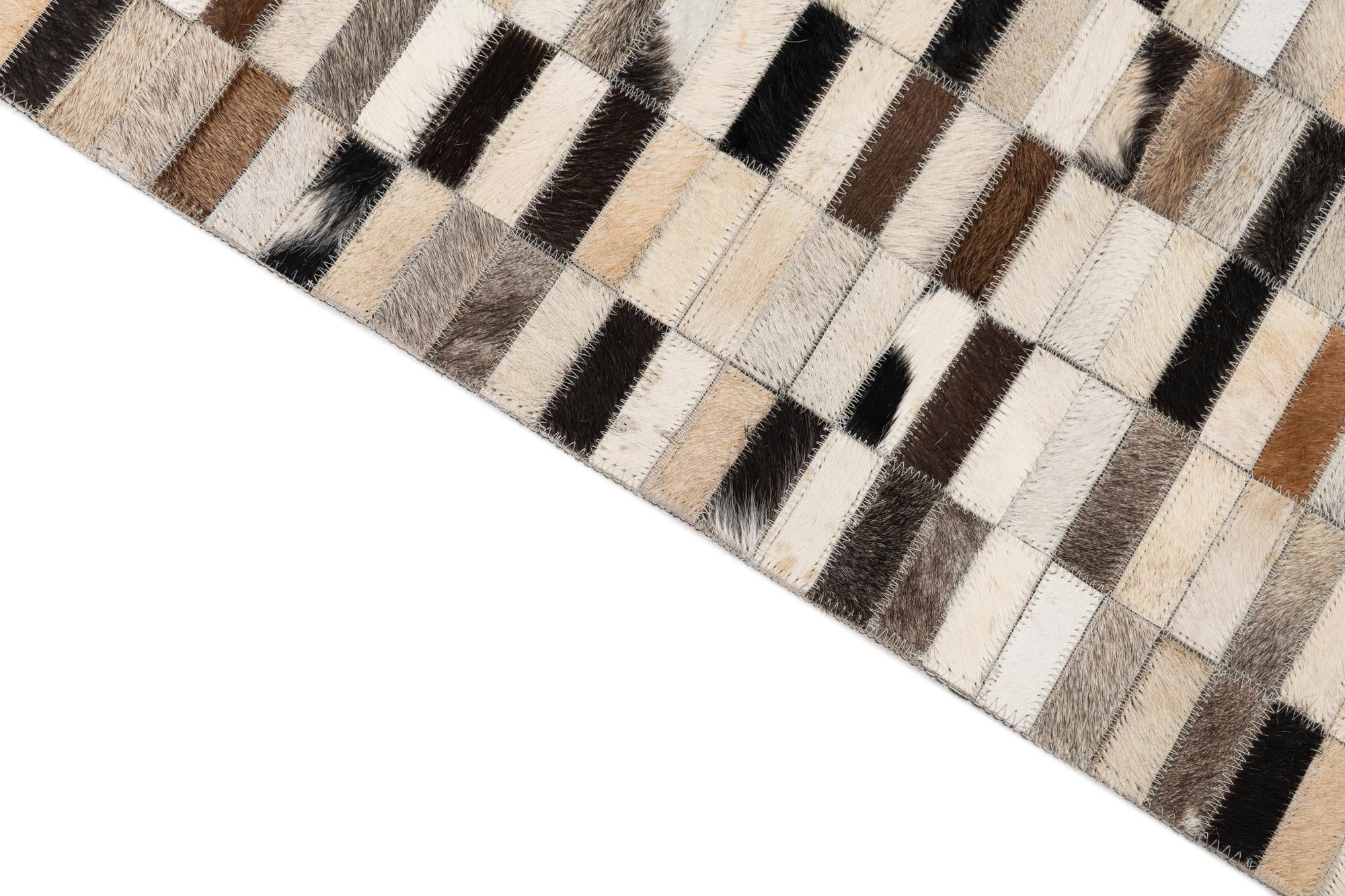 5' x 7' 9 Cowhide Leather Rug