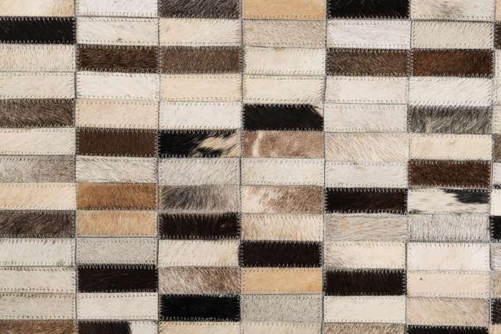 5' x 7' 9 Cowhide Leather Rug