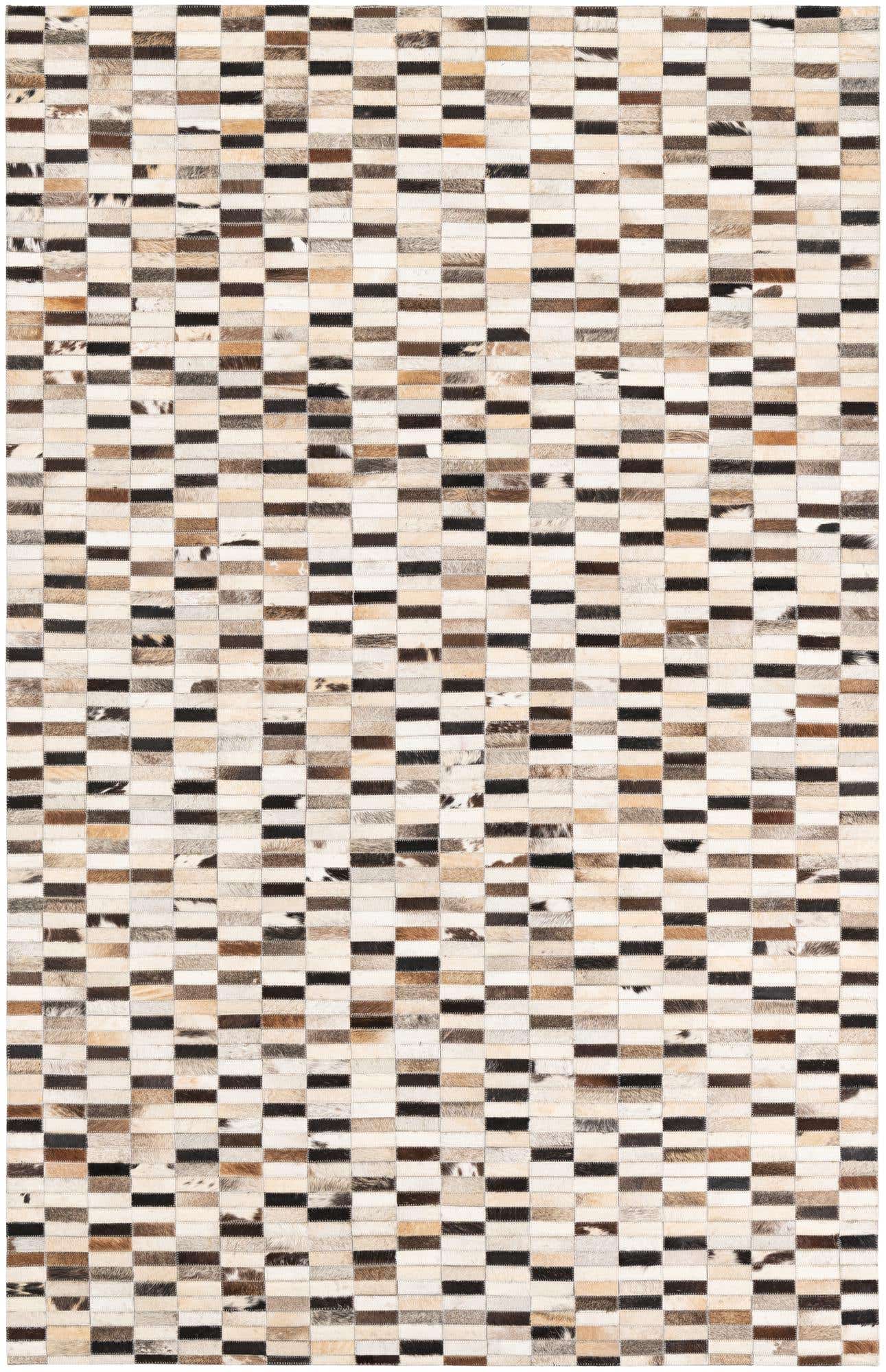 5' x 7' 9 Cowhide Leather Rug