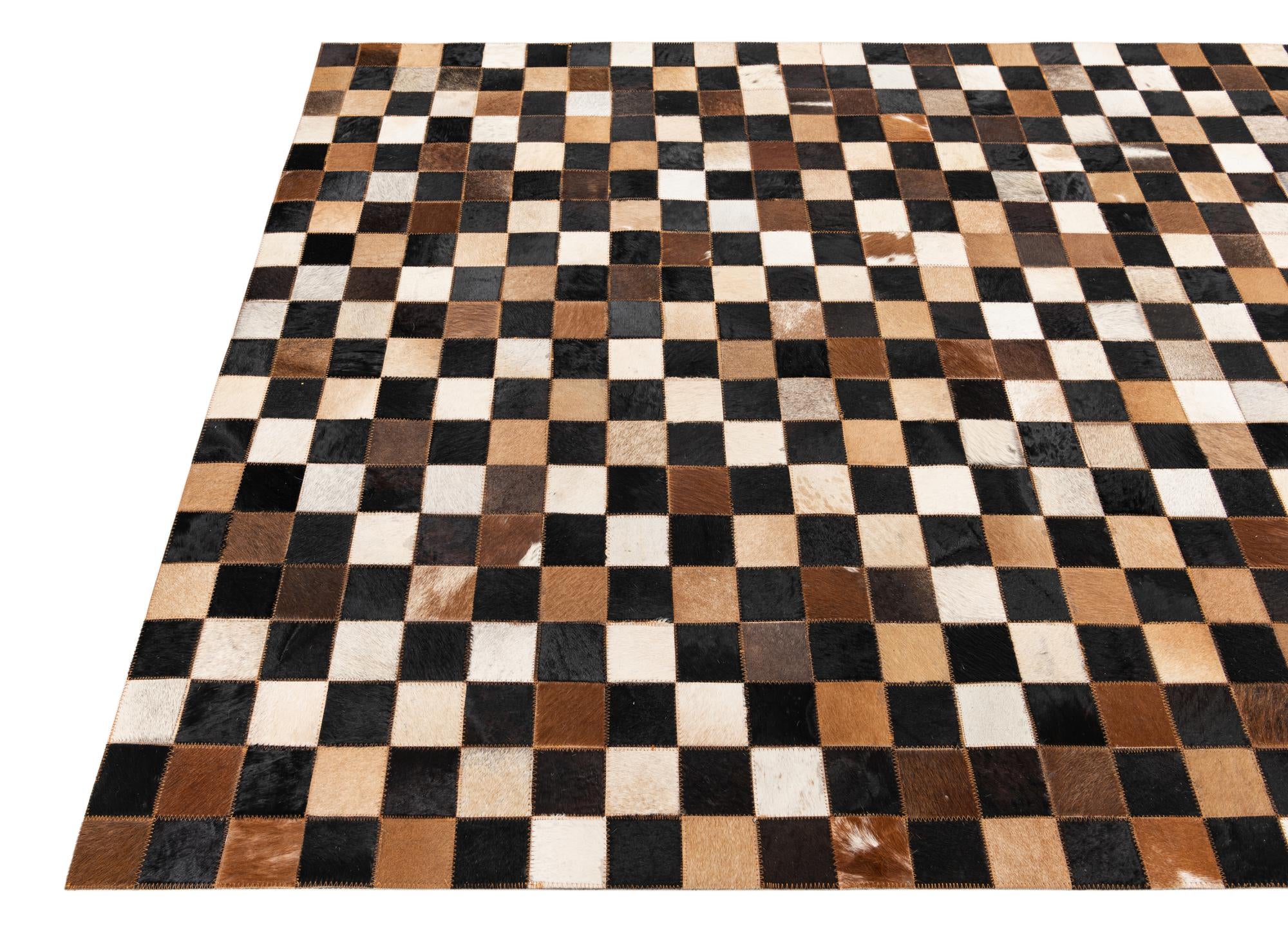 5' x 8' Cowhide Leather Rug