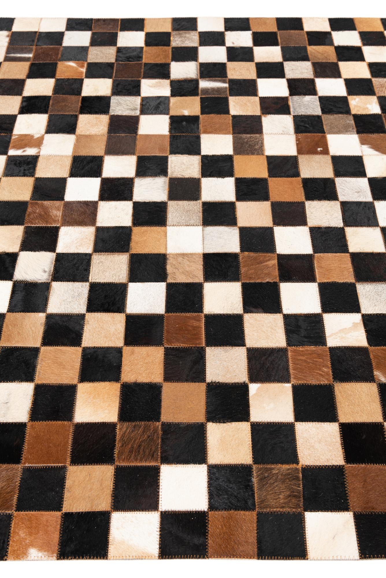 5' x 8' Cowhide Leather Rug