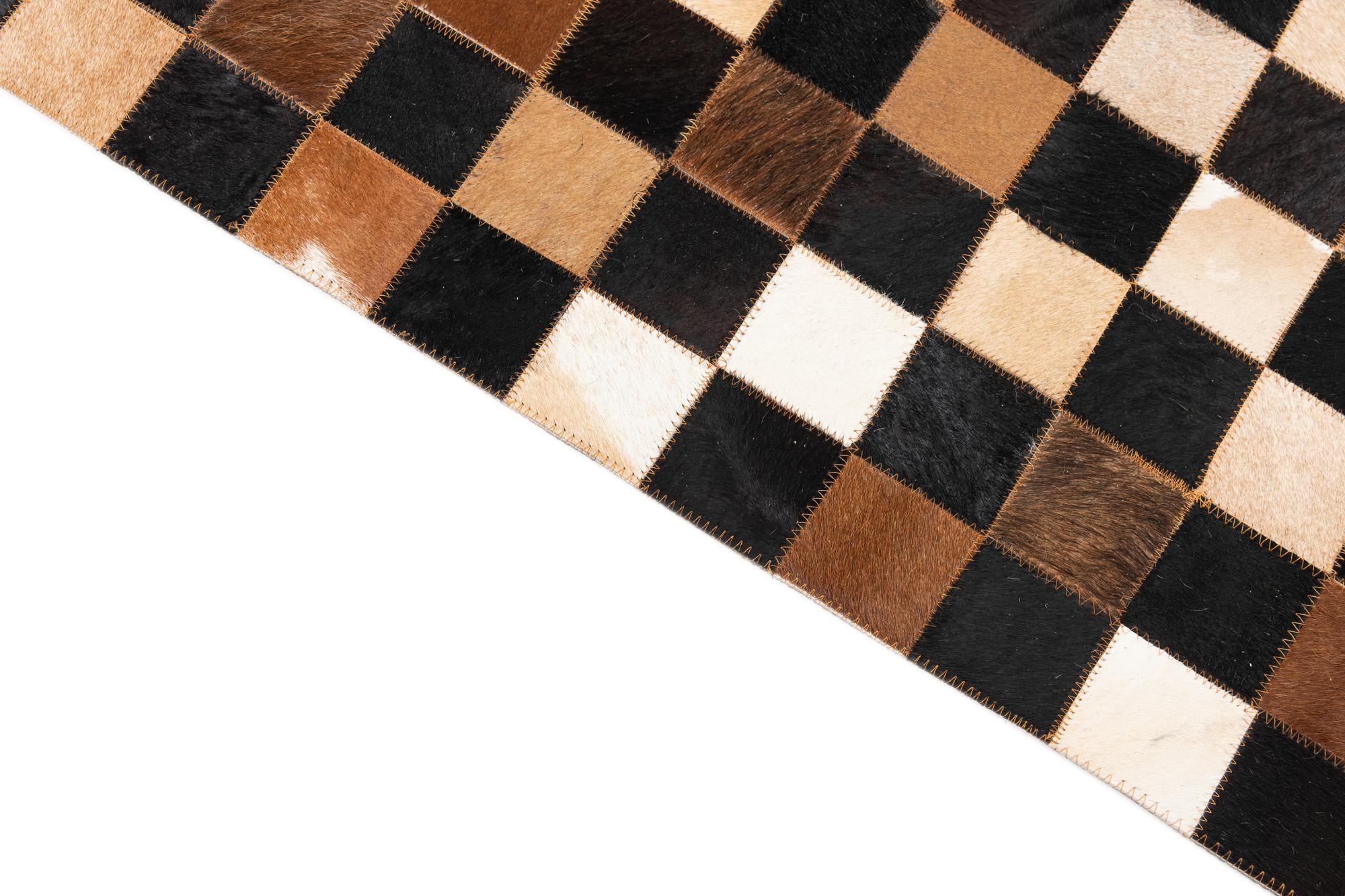 5' x 8' Cowhide Leather Rug