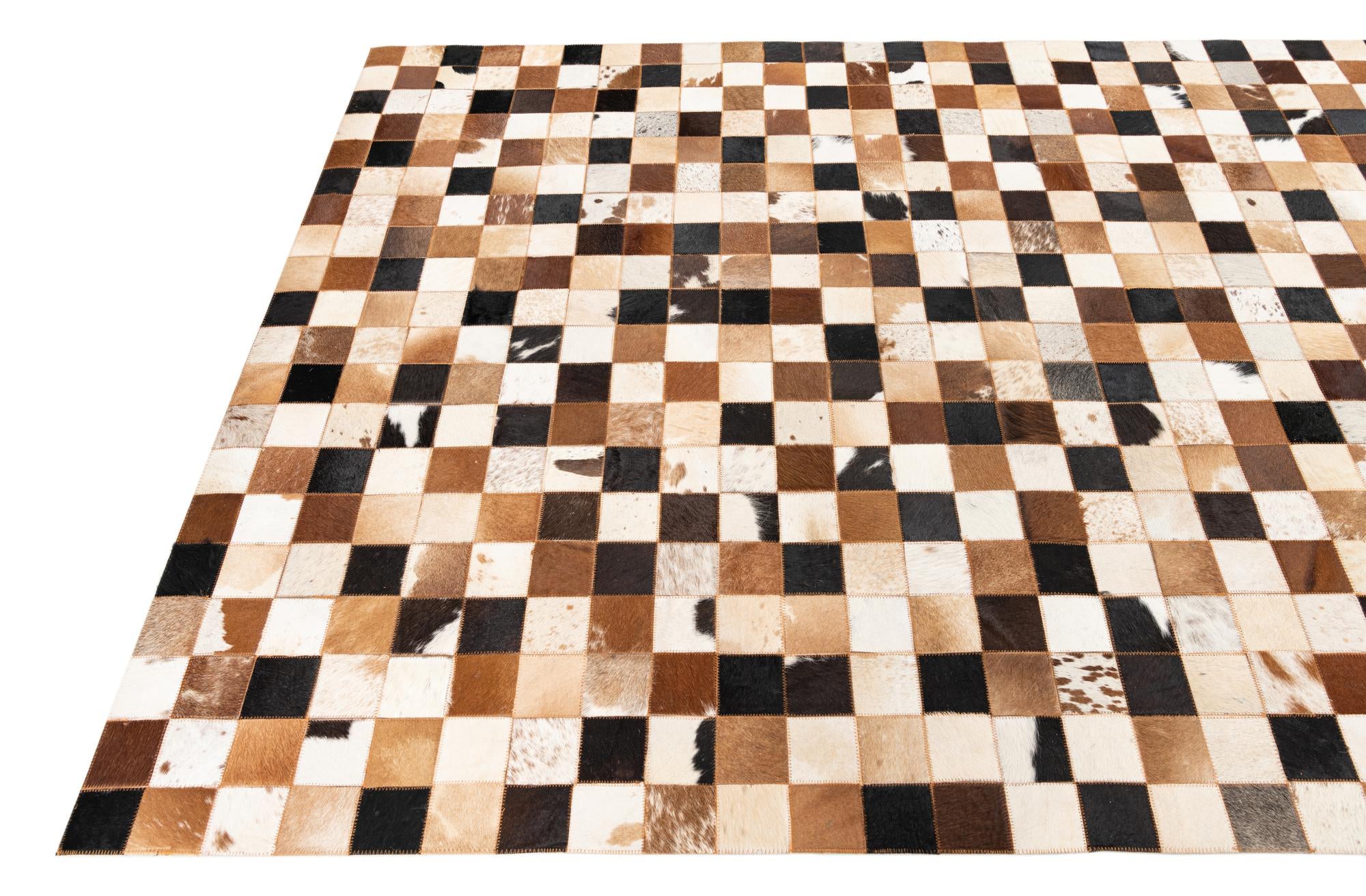 5' x 8' Cowhide Leather Rug