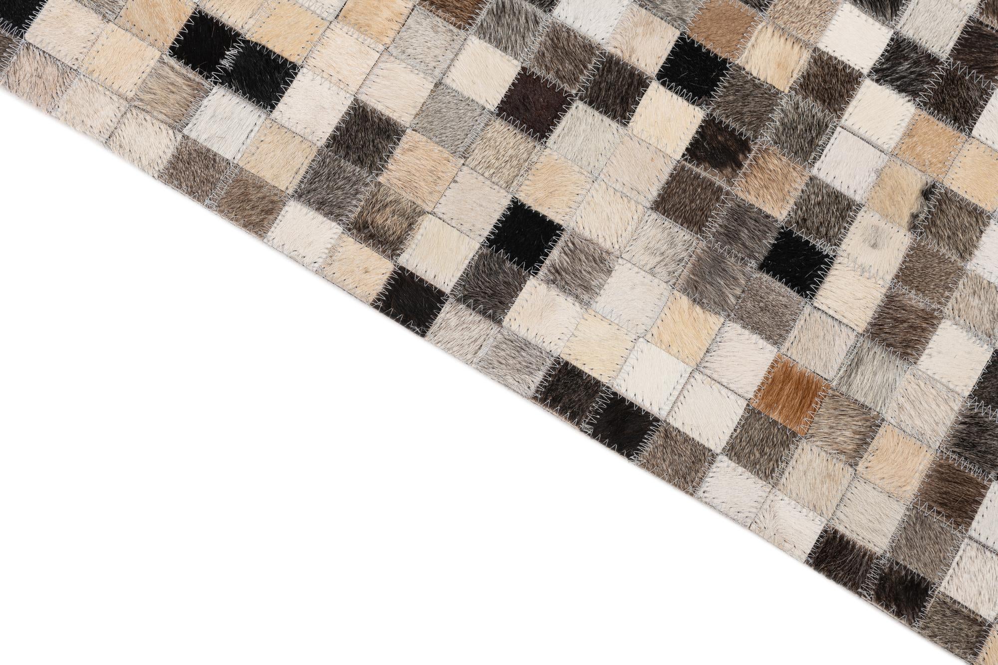 5' 2 x 8' 3 Cowhide Leather Rug