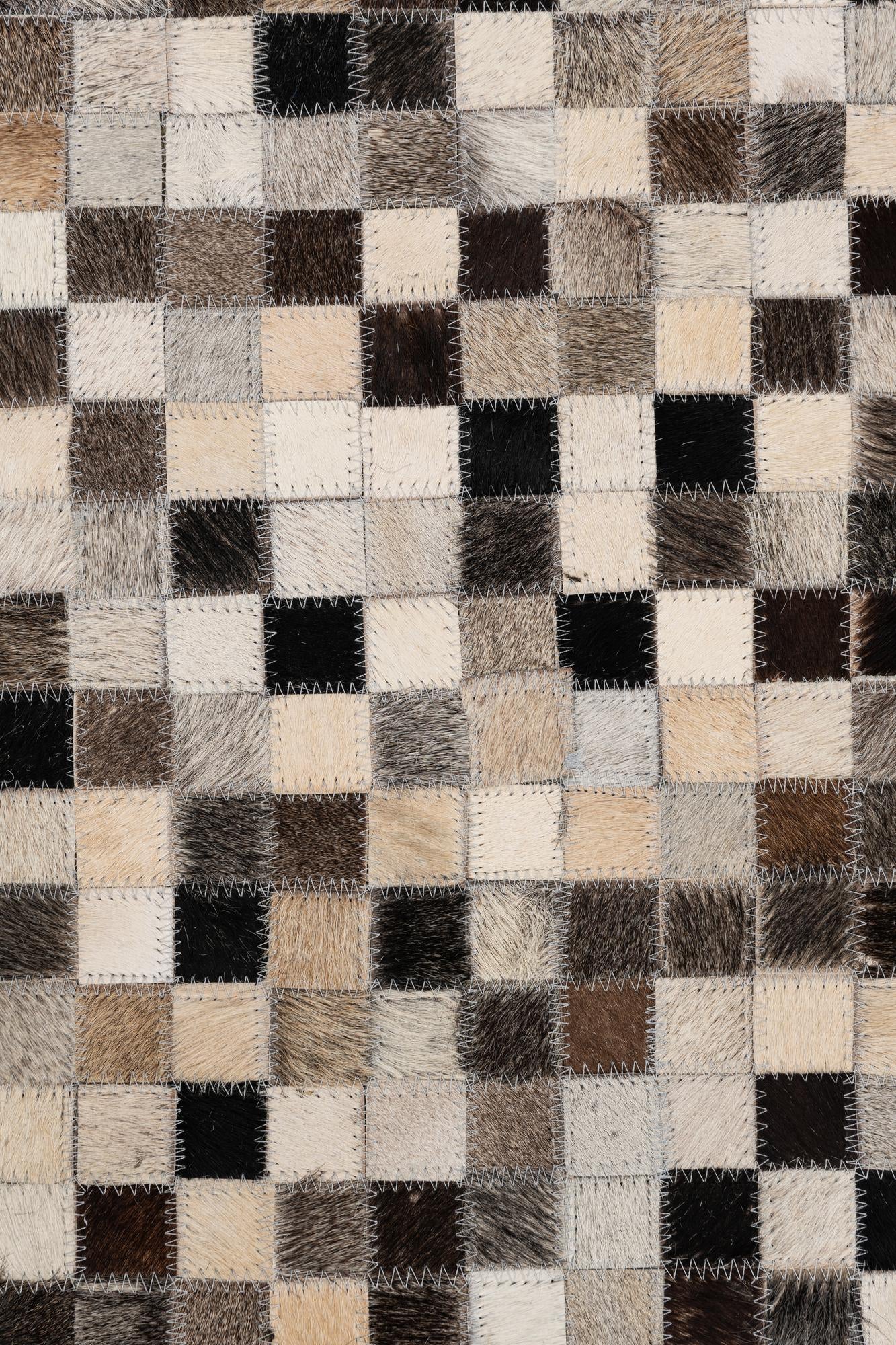5' 2 x 8' 3 Cowhide Leather Rug