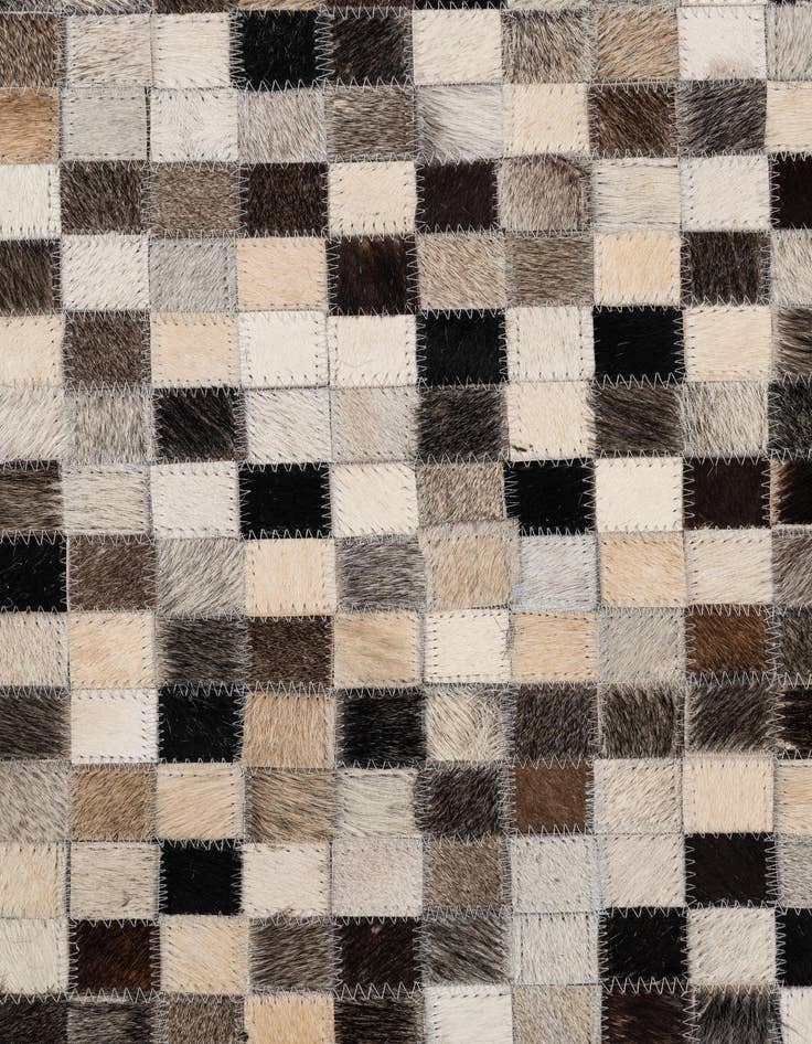 Detail image of 5' 2 x 8' 3 Cowhide Leather Rug