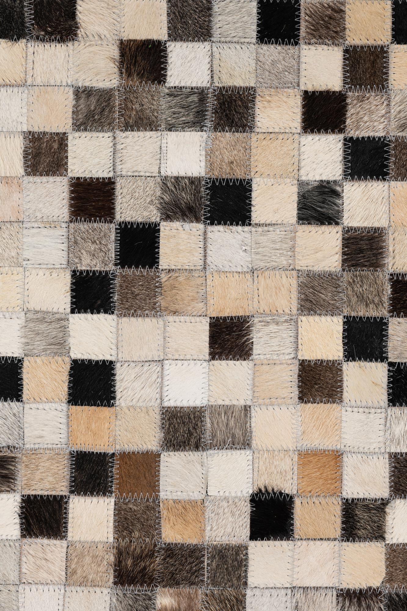 5' 2 x 8' 3 Cowhide Leather Rug