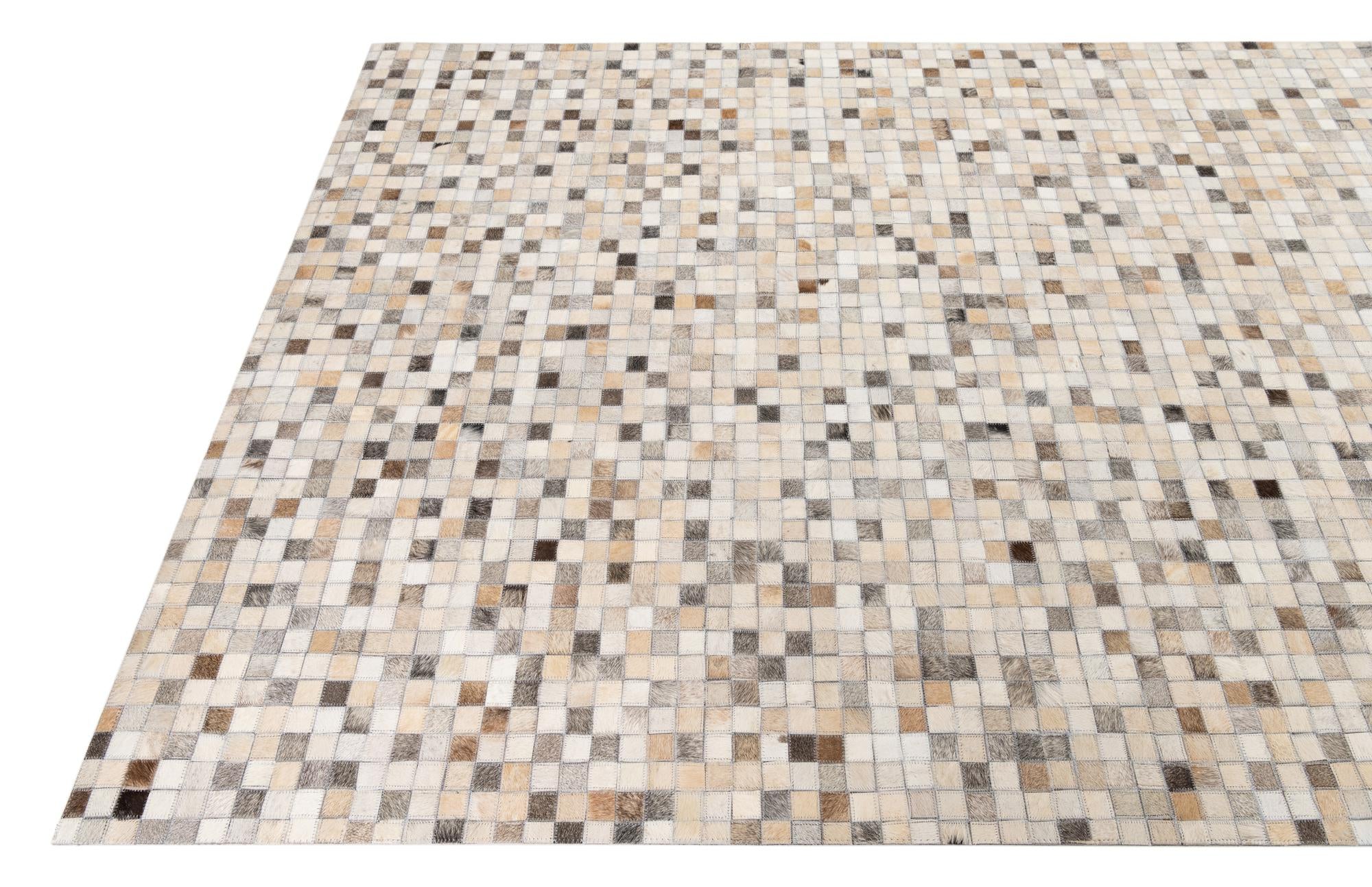 5' x 8' 2 Cowhide Leather Rug