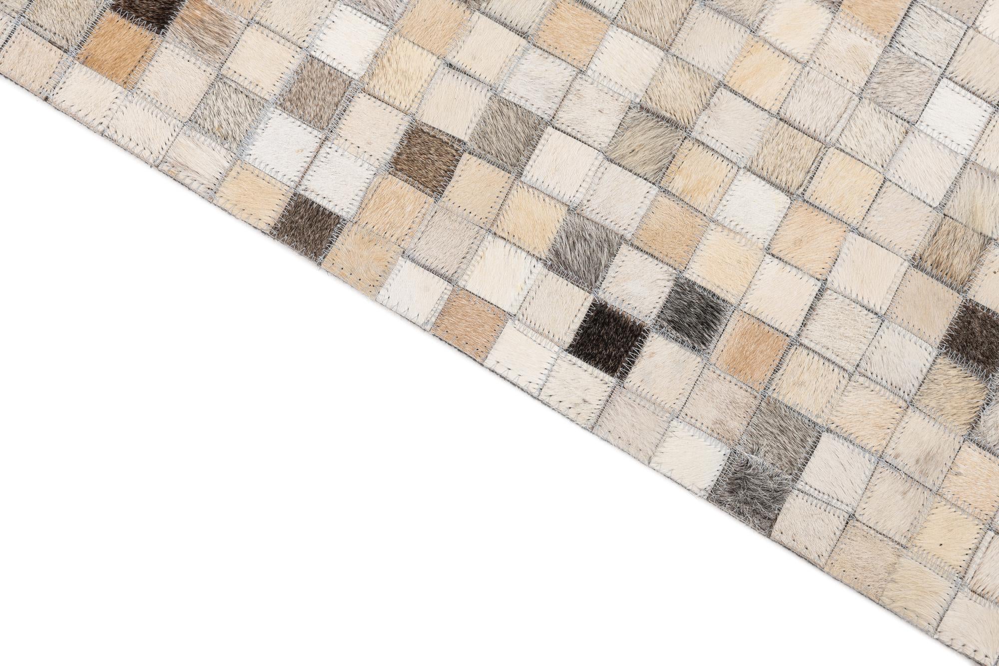 5' x 8' 2 Cowhide Leather Rug