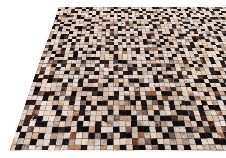 Detail image of 5' x 7' 10 Cowhide Leather Rug
