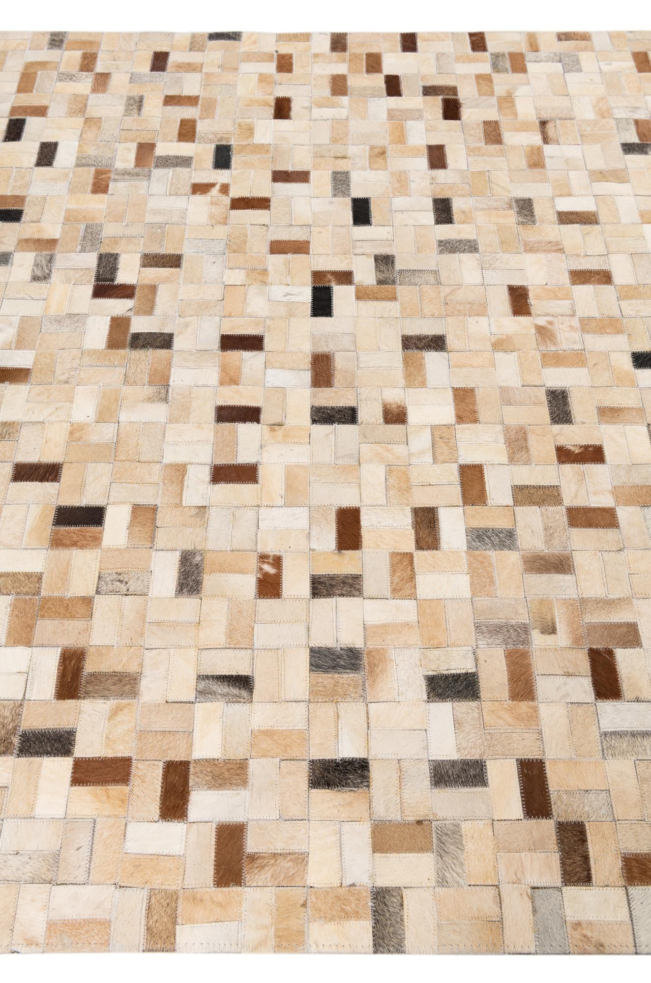5' x 8' Cowhide Leather Rug