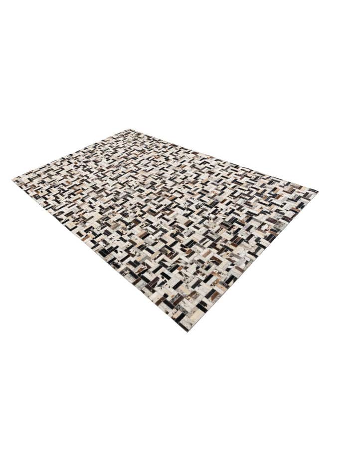 5' 2 x 7' 10 Cowhide Leather Rug