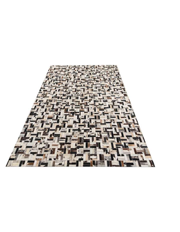 5' 2 x 7' 10 Cowhide Leather Rug