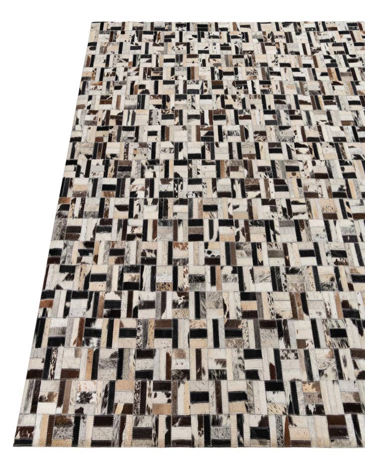 Detail image of 5' 2 x 7' 10 Cowhide Leather Rug