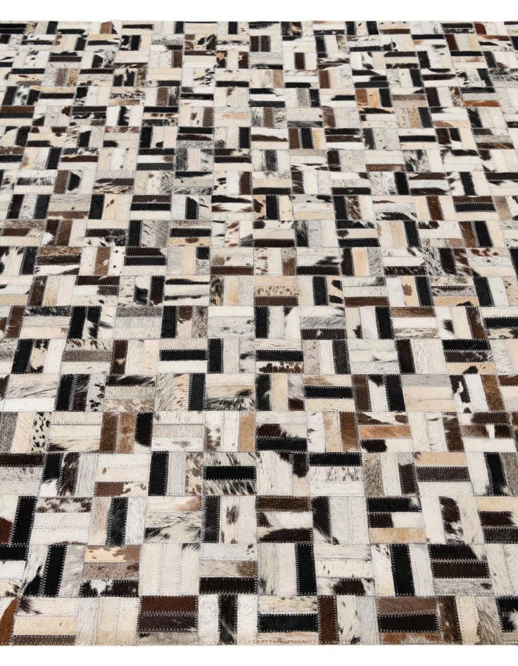 Detail image of 5' 2 x 7' 10 Cowhide Leather Rug