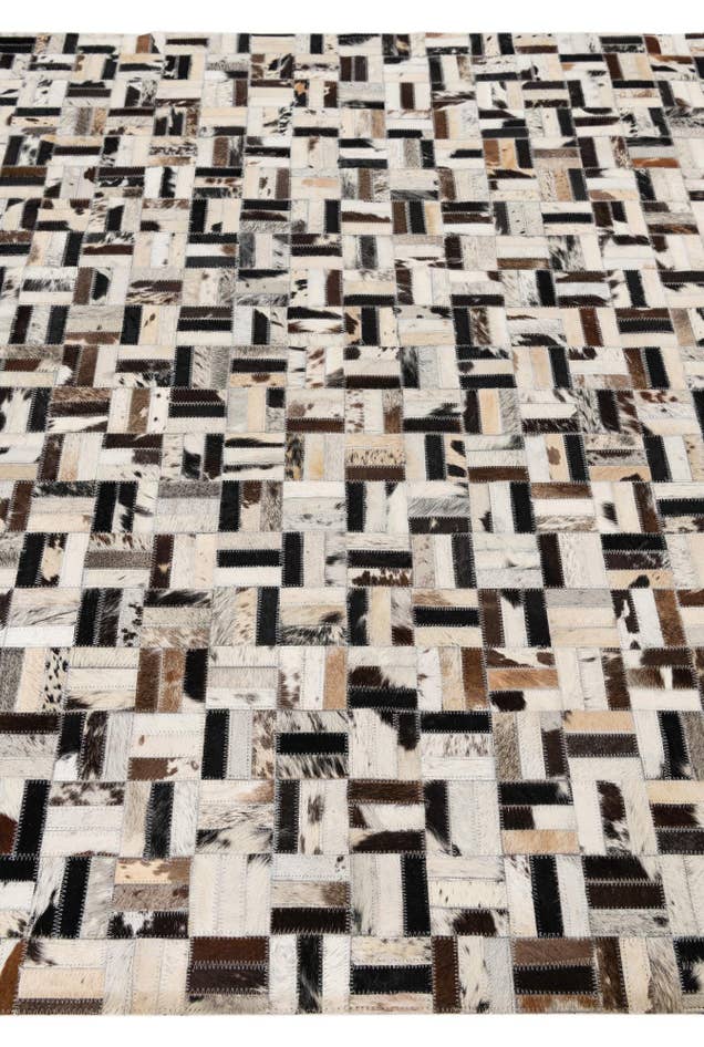 Detail image of 5' 2 x 7' 10 Cowhide Leather Rug