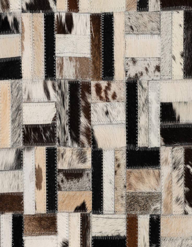 Detail image of 5' 2 x 7' 10 Cowhide Leather Rug