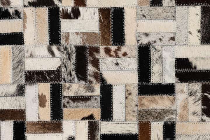 5' 2 x 7' 10 Cowhide Leather Rug