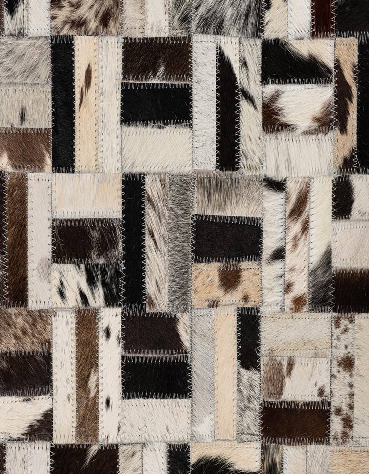 Detail image of 5' 2 x 7' 10 Cowhide Leather Rug